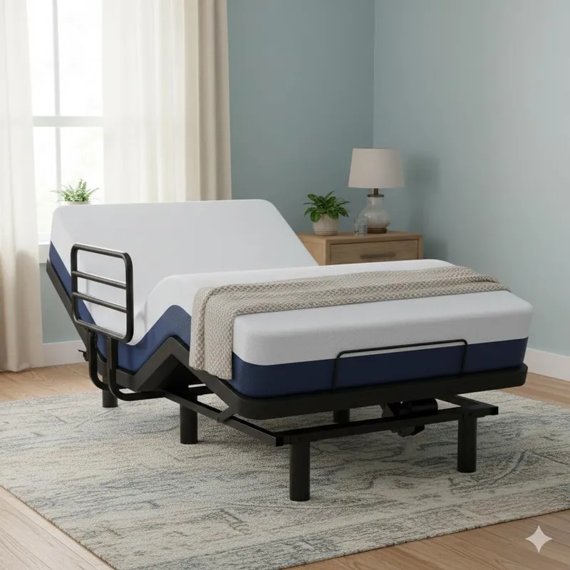 AbyssZen Adjustable Queen Bed Frame with One Side Rail